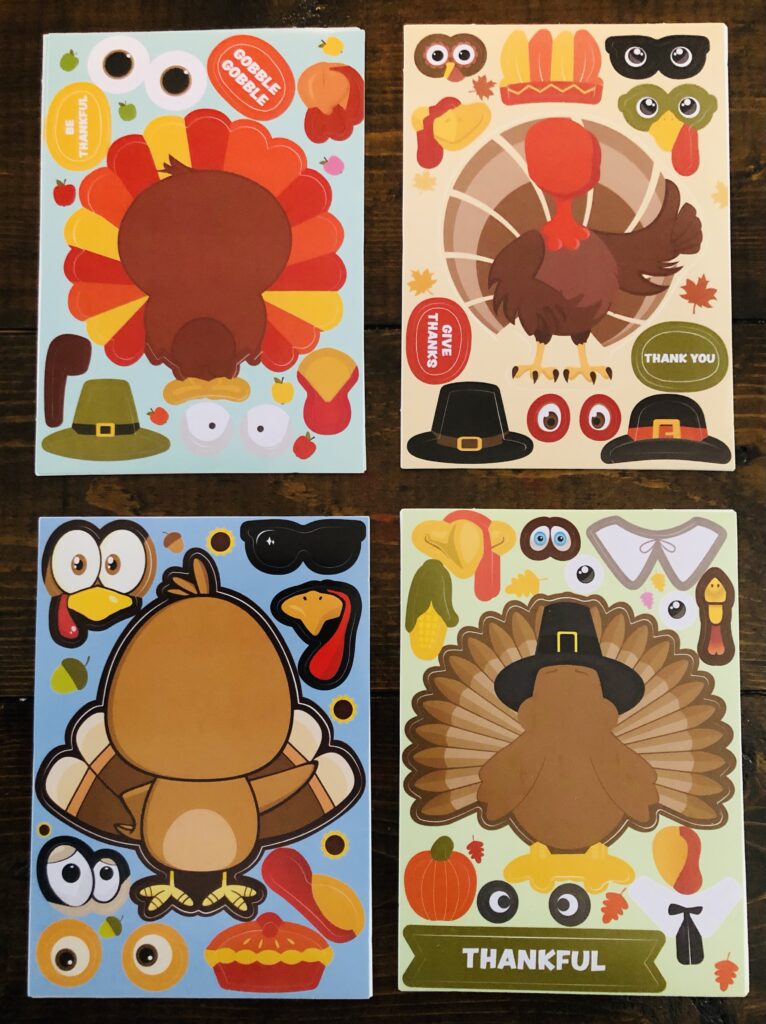 Create A Turkey Sticker Cards