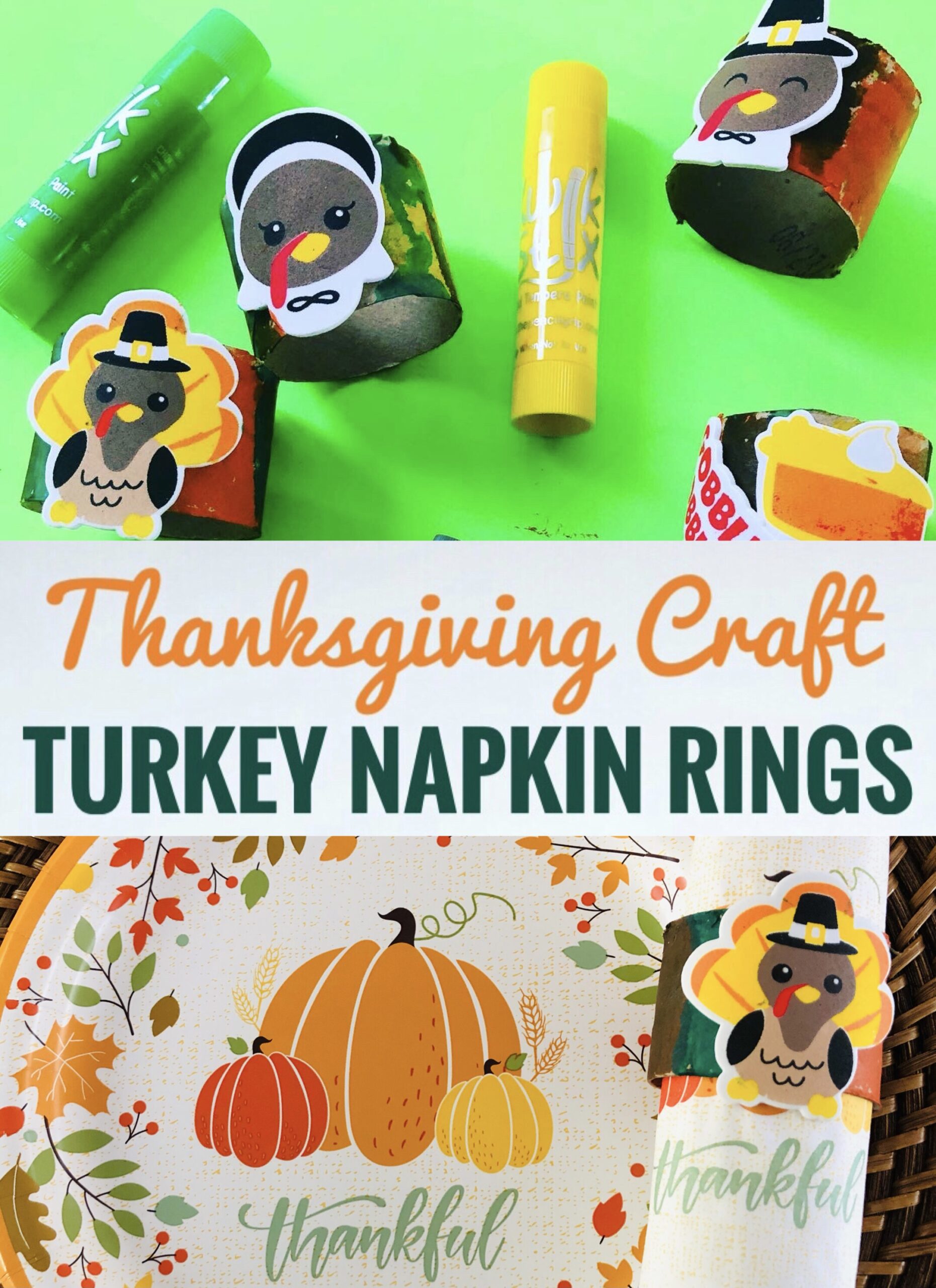 Turkey Napkin Ring Craft for Kids Glitter On A Dime