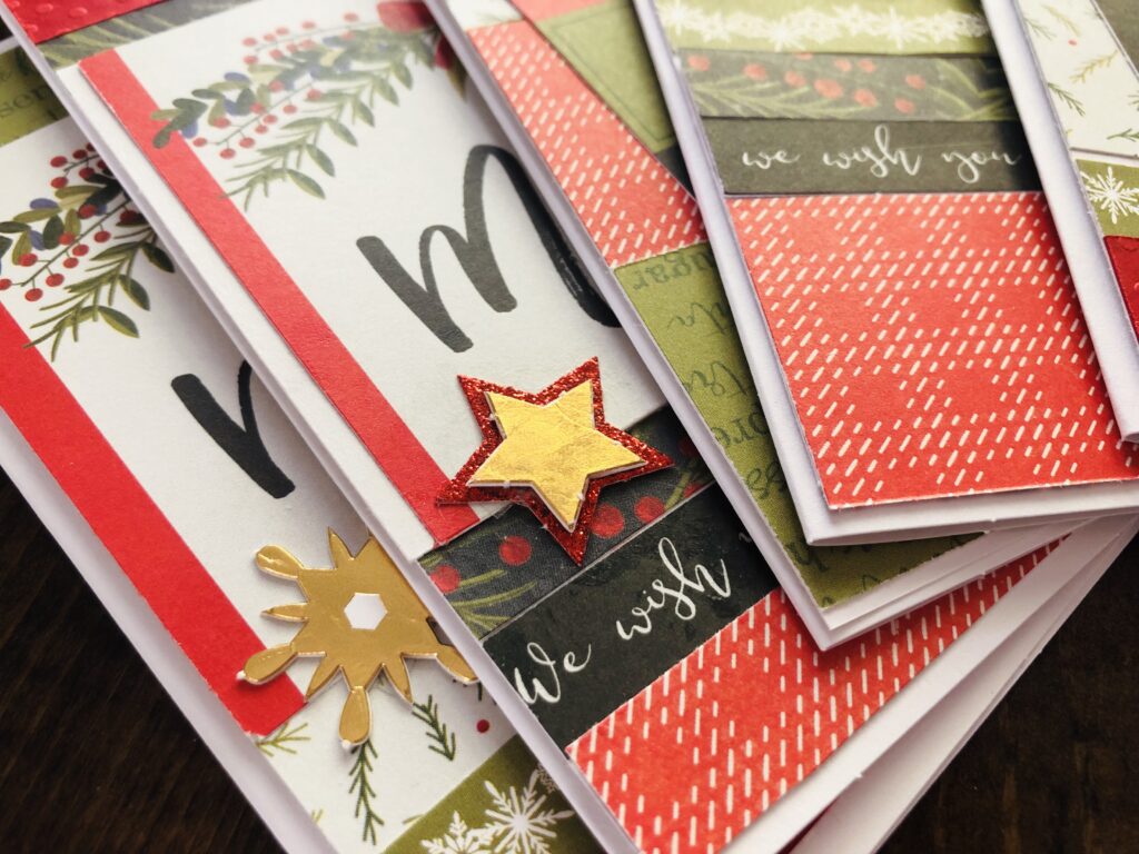 Quick Holiday Cards Using Paper Scraps