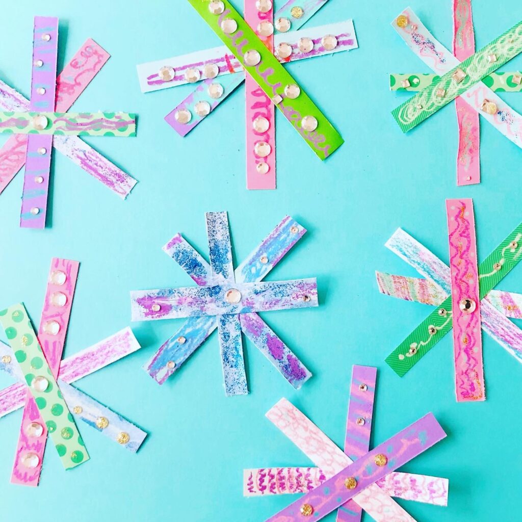 Paper Strip Snowflakes Craft Idea for Kids