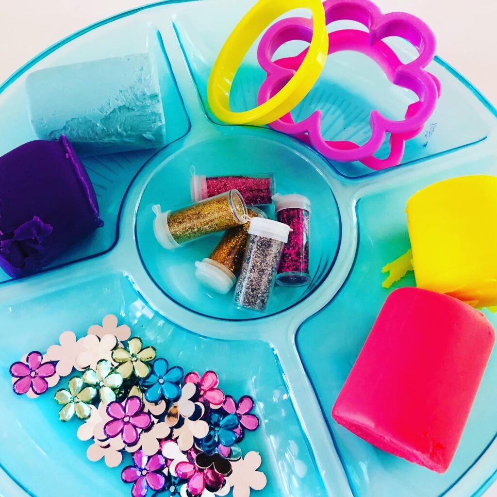 Spring Play Dough Activity Tray