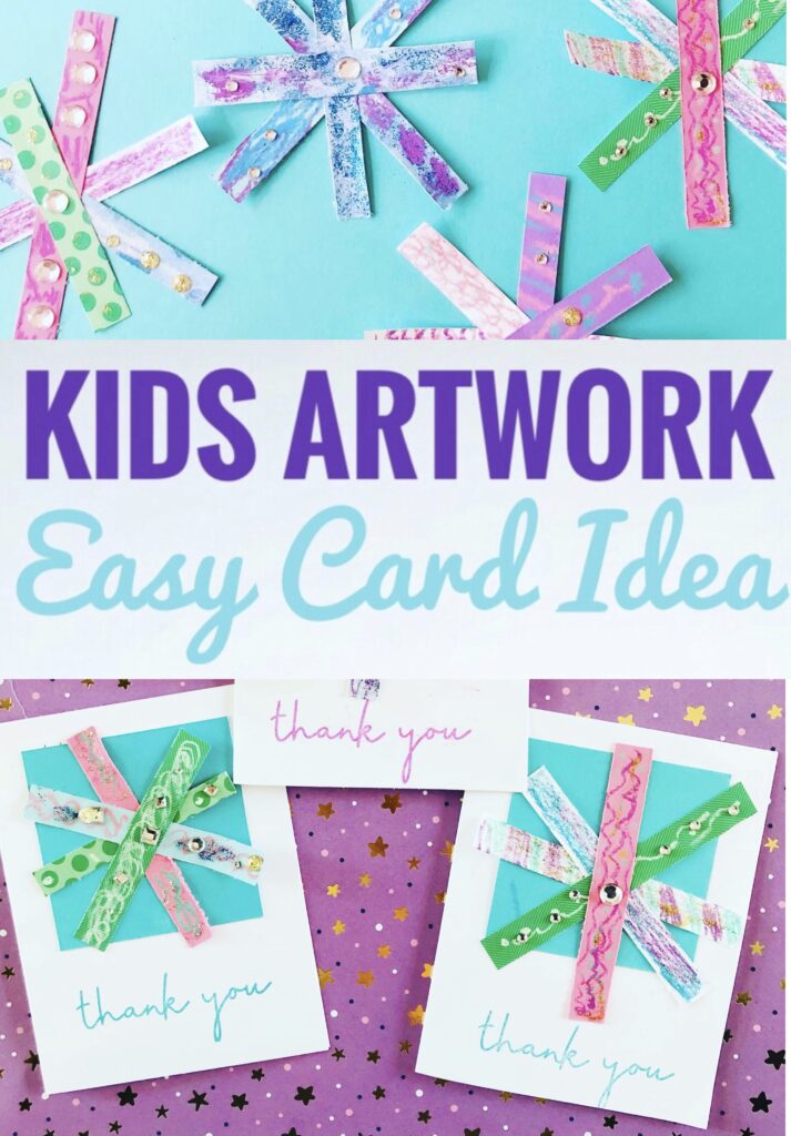 Easy Snowflake Card Idea Using Kids Artwork