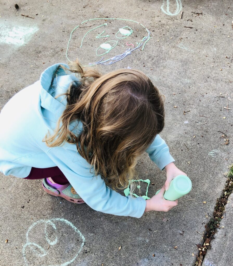 Playing with Sidewalk Puffy Paint