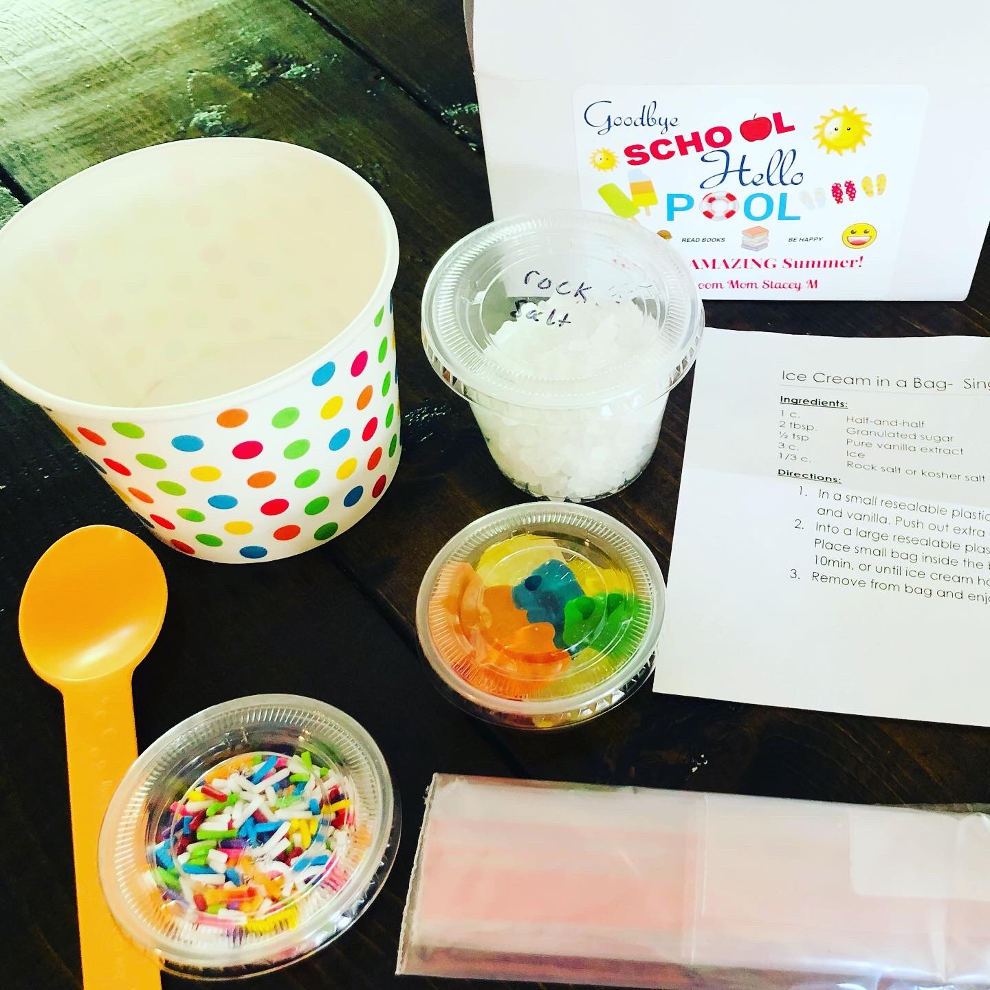 Ice Cream in a Bag Kit {Cute End of Year Gift} - Glitter On A Dime