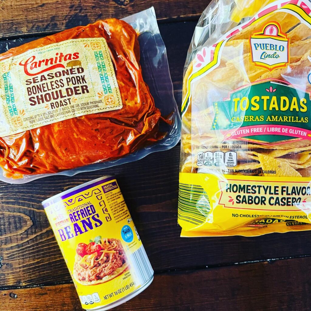 ALDI Carnitas Pork Roast Tostadas Dinner Idea