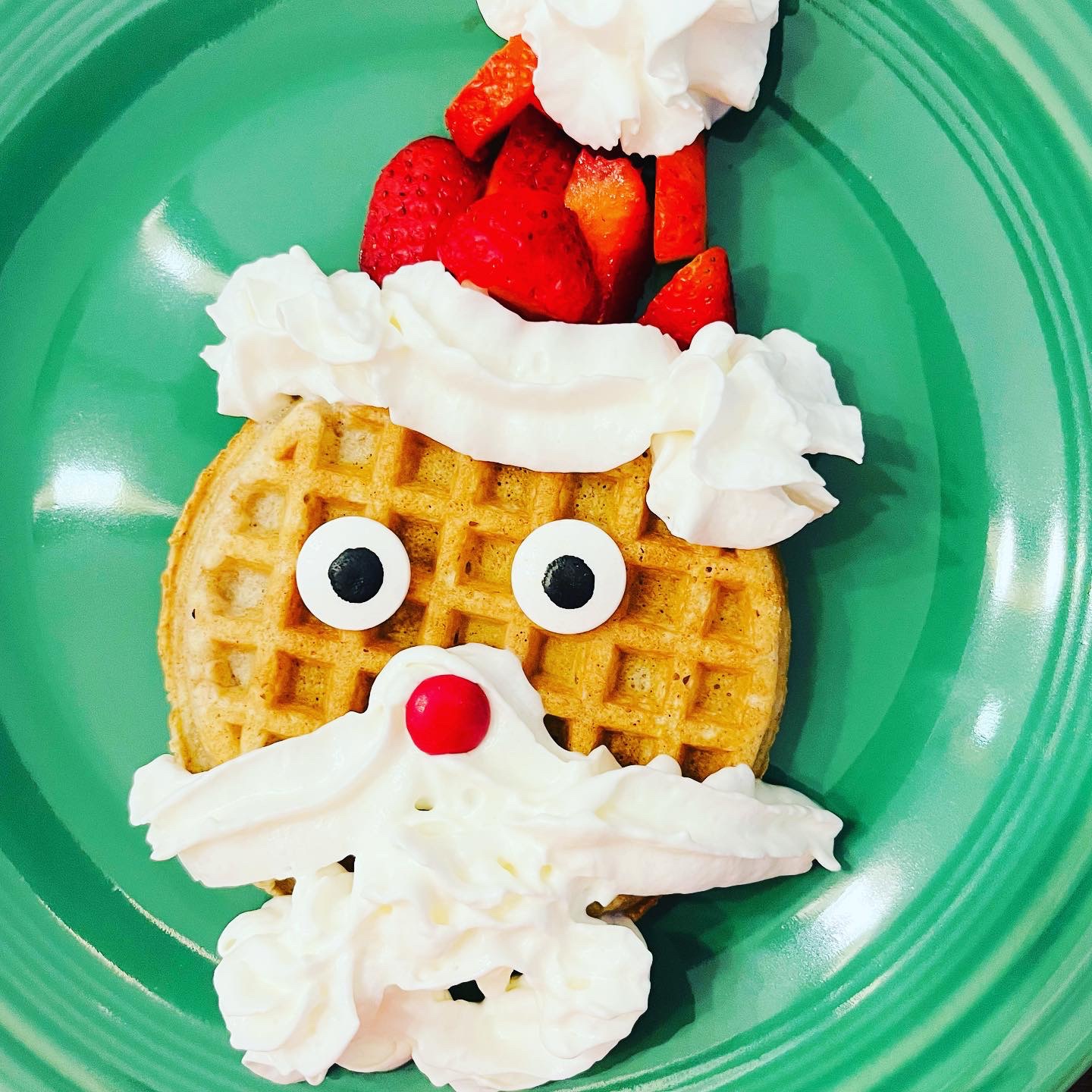 Easy Christmas Breakfast Idea for Kids {Santa Waffles} Glitter On A Dime