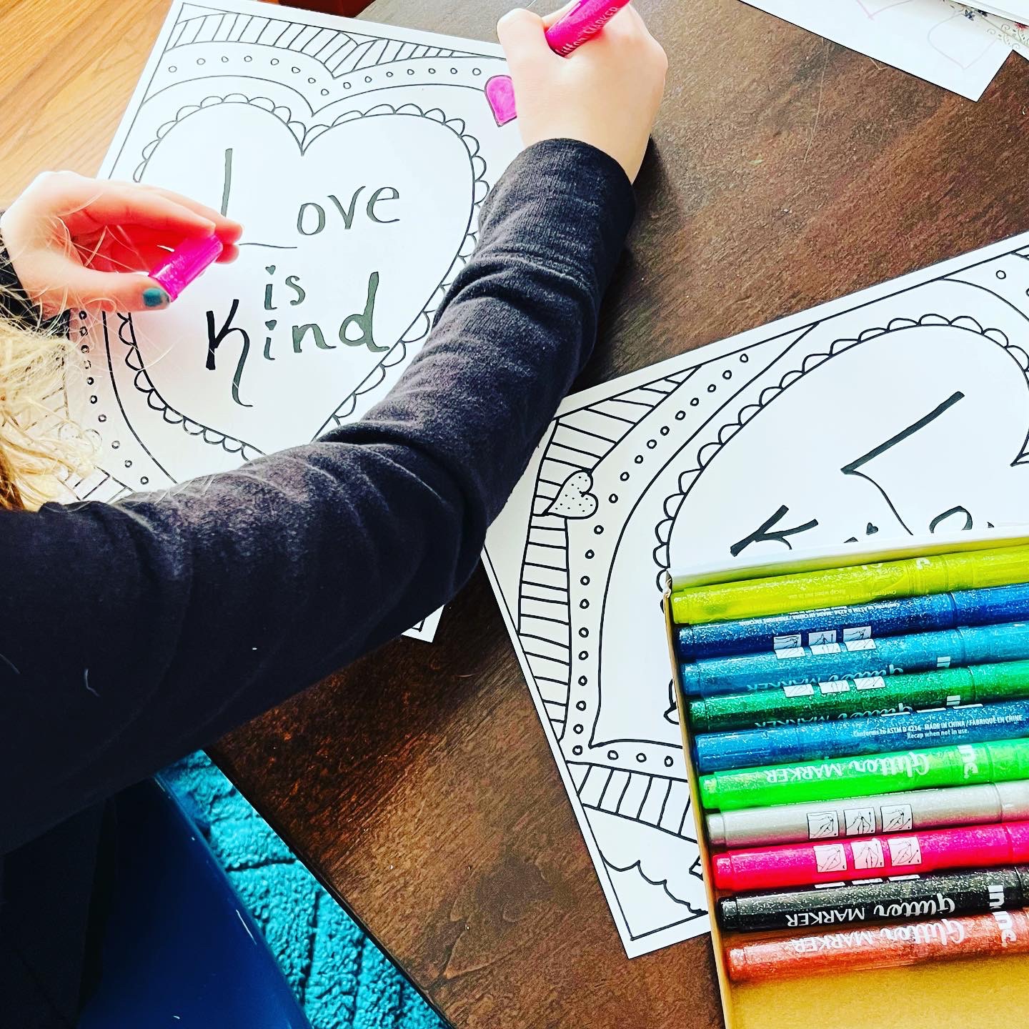 Love Is Kind FREE Printable Coloring Page Glitter On A Dime