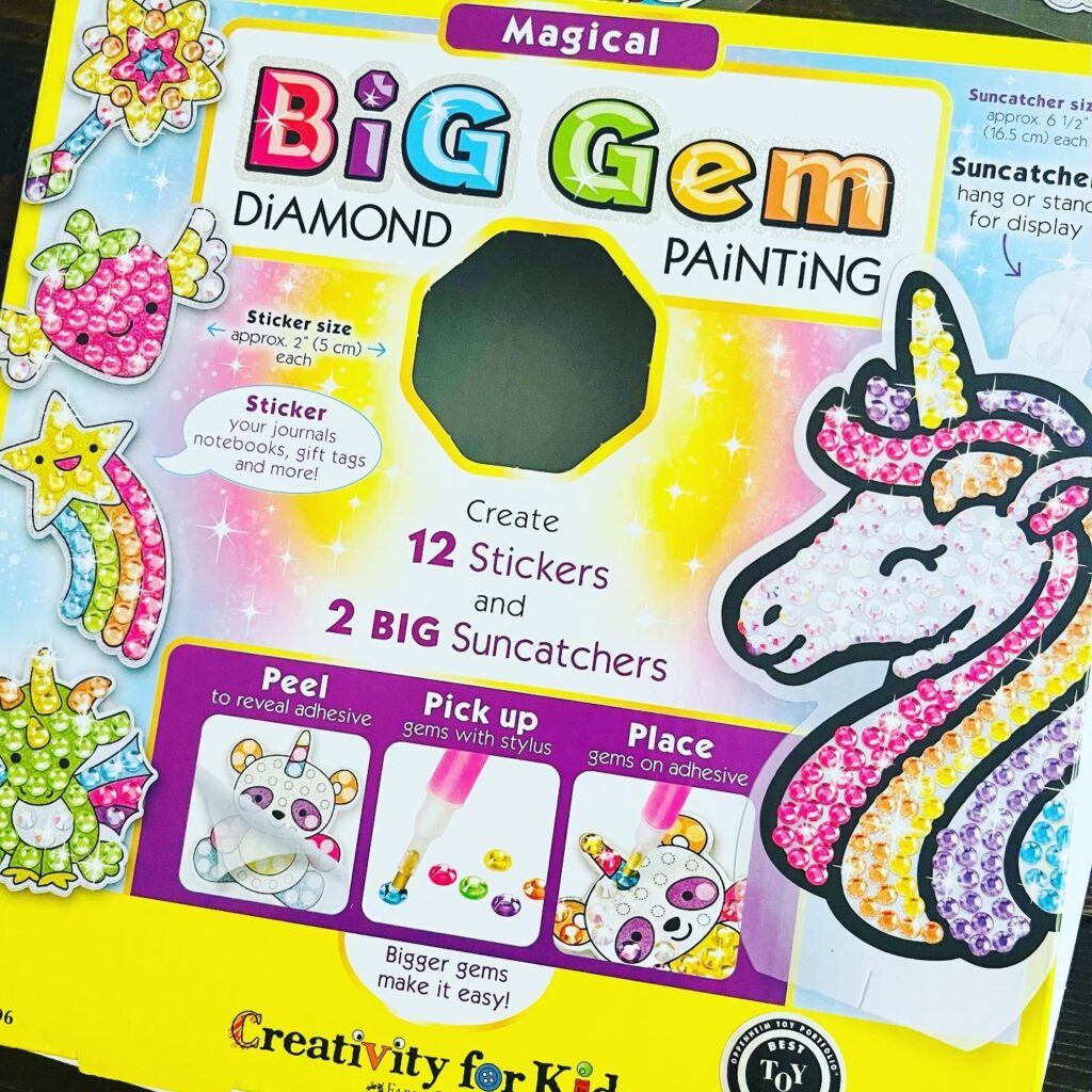 Big Gem Diamond Painting Craft Kit for Kids, Stickers and Suncatchers  (Space)