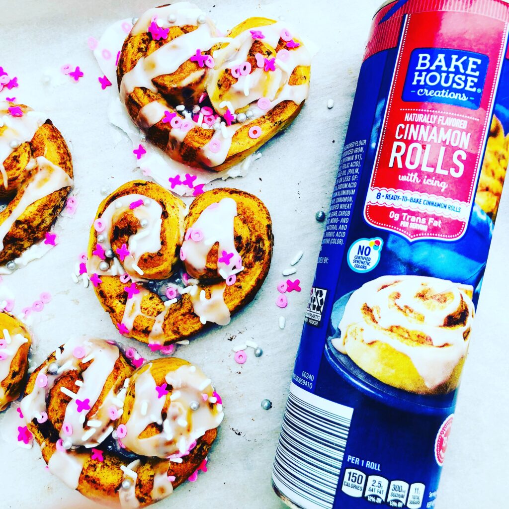 Heart Cinnamon Rolls Valentine Breakfast Idea