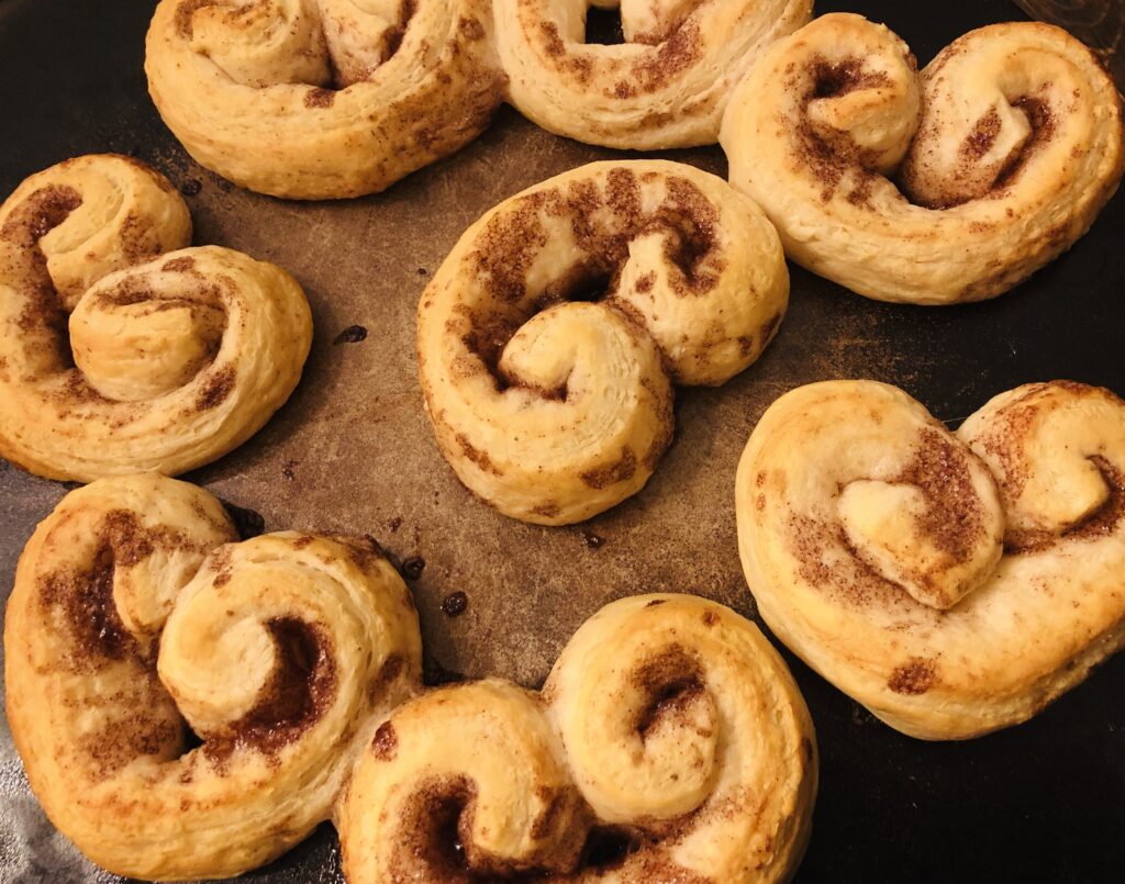 Making Heart Cinnamon Rolls from refrigerated dough