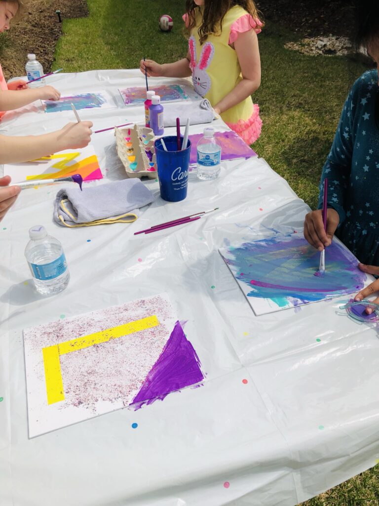 Simple Set Up for Backyard Art Party