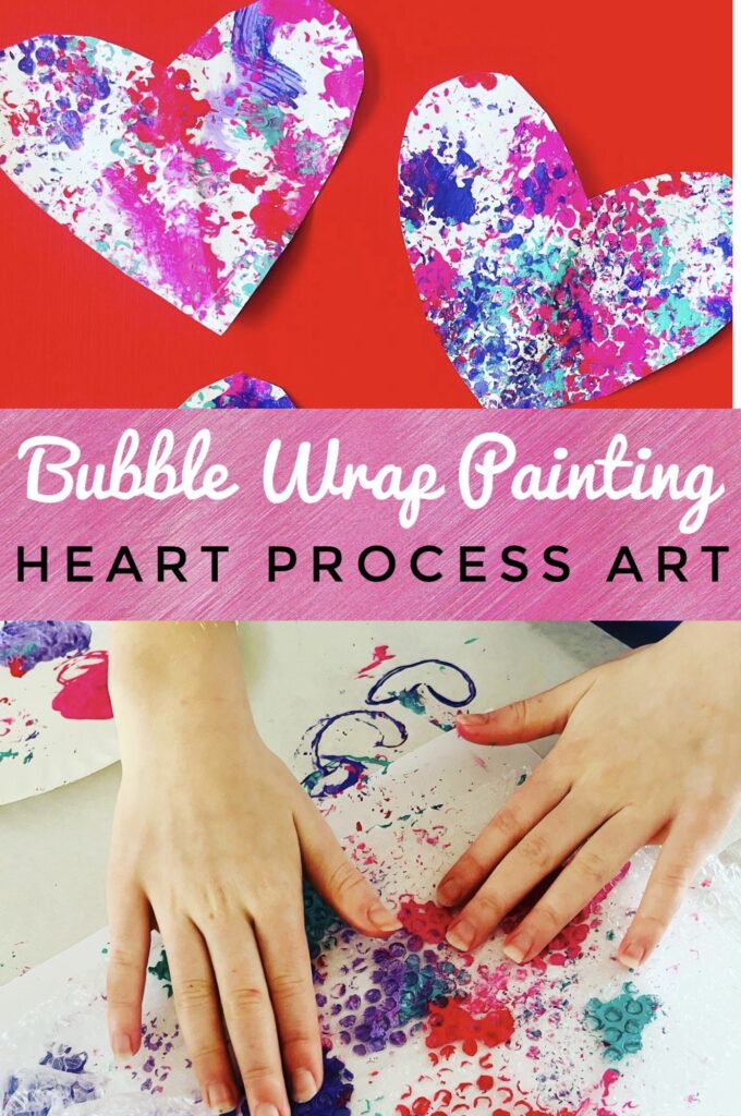 Bubble Wrap Painting Heart Process Art 