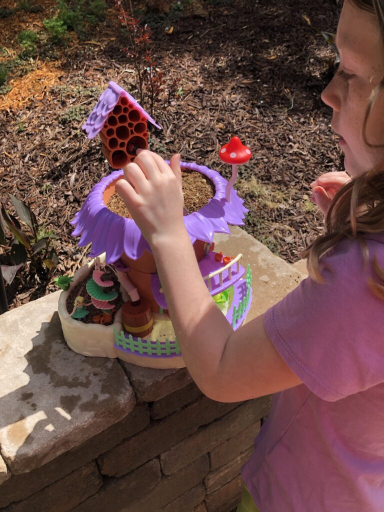 Planting in the Fairy Nature Cottage