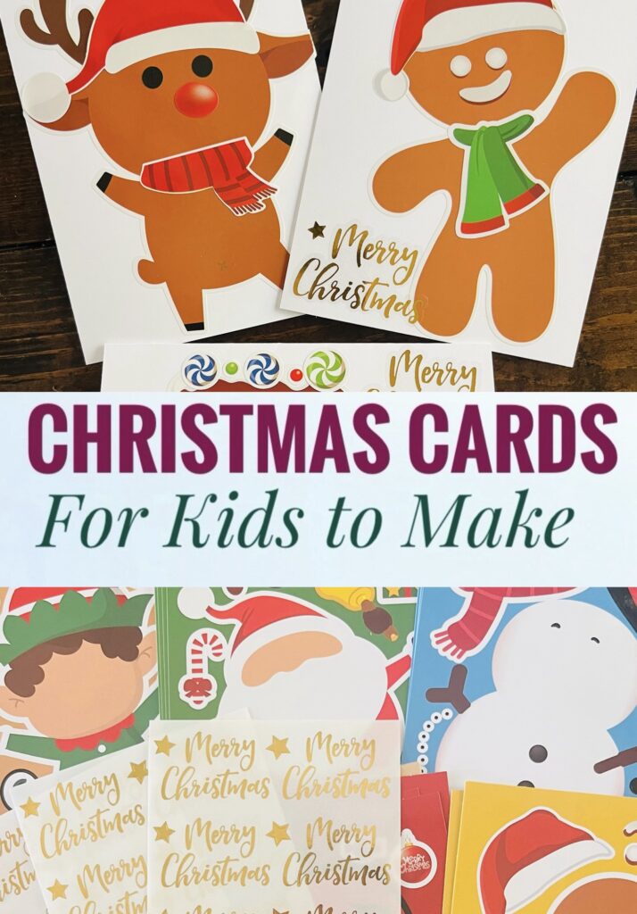 Easy Christmas Cards for Kids to Make with stickers