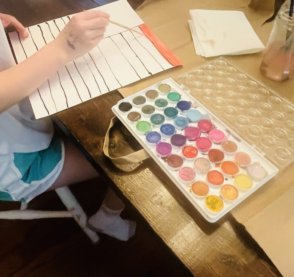 Watercolor Black Glue Art Project for Kids