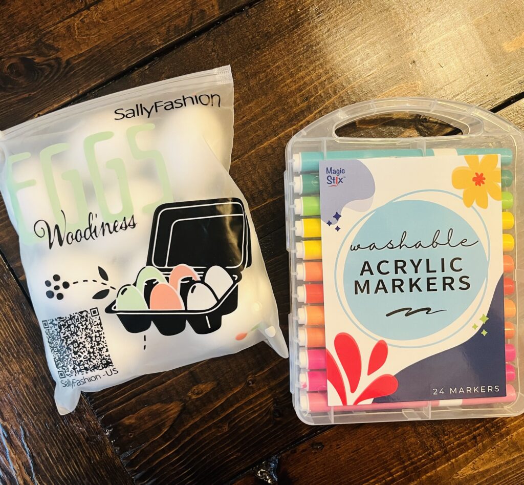 Decorating Wooden Eggs with Acrylic Markers for Tweens
