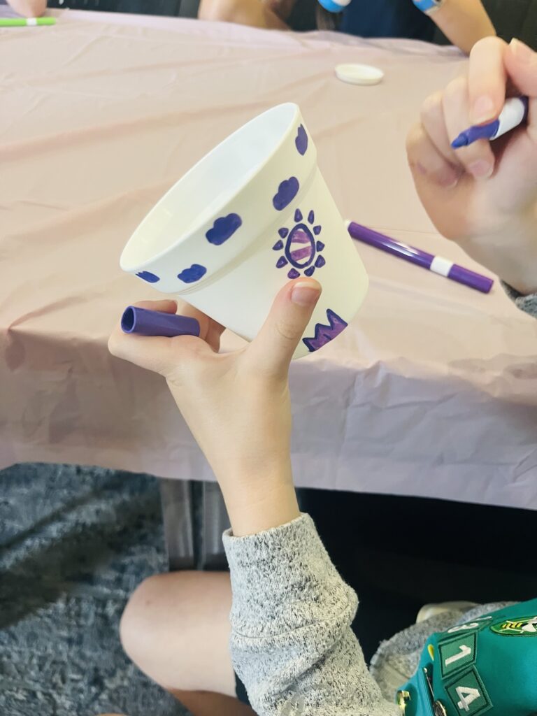 Decorating Flower Pots with Acrylic Markers