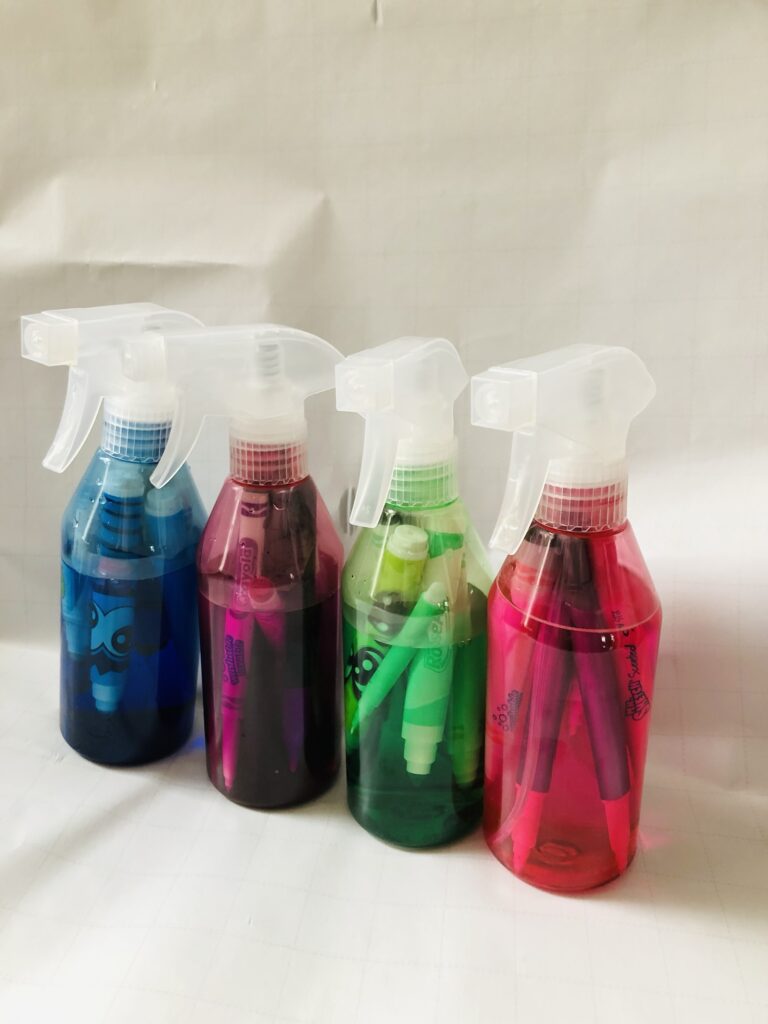 Use dried up markers to make spray paint